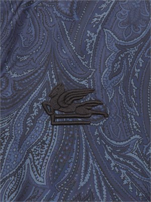 Bomber Etro uomo in tessuto tecnico Paisley blu in UOMO