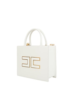 Tote piccola bianco Elisabetta Franchi con logo in DONNA