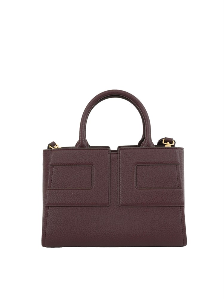 Borsa tote media bordeaux Elisabetta Franchi con logo