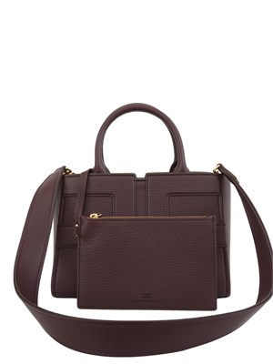 Borsa tote media bordeaux Elisabetta Franchi con logo in DONNA