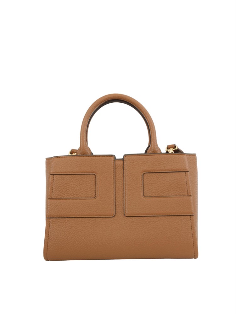 Borsa tote media cammello Elisabetta Franchi con logo
