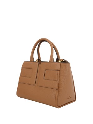 Borsa tote media cammello Elisabetta Franchi con logo in DONNA