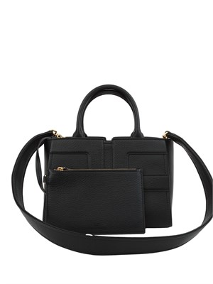 Borsa tote media nero Elisabetta Franchi con logo in DONNA