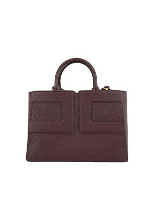 Borsa tote grande bordeaux Elisabetta Franchi con logo in DONNA