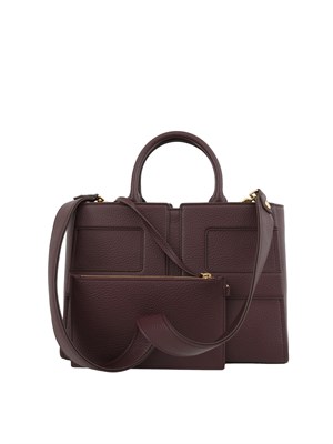 Borsa tote grande bordeaux Elisabetta Franchi con logo in DONNA