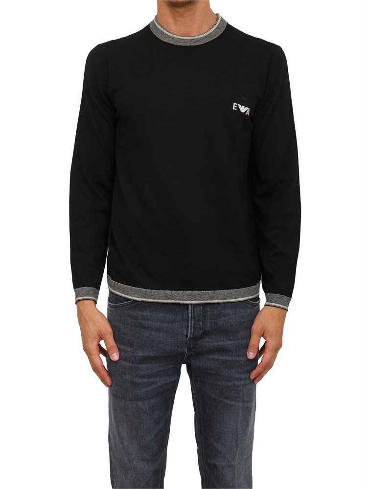 Maglia da uomo nero Emporio Armani in lana vergine