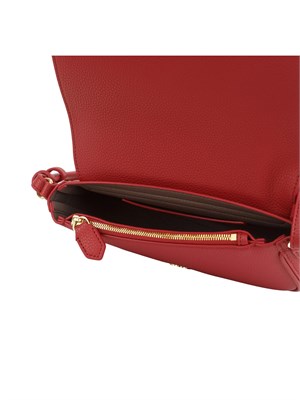 Mini bag Emporio Armani in ecopelle rossa con tracolla in tessuto con logo in DONNA