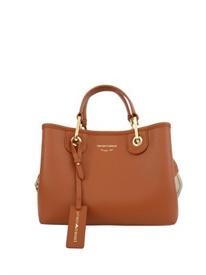 Borsa Emporio Armani in ecopelle cuoio effetto martellato in DONNA
