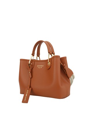 Borsa Emporio Armani in ecopelle cuoio effetto martellato in DONNA