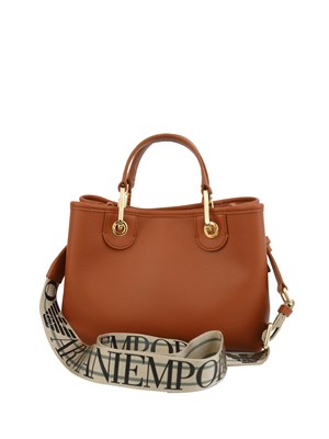 Borsa Emporio Armani in ecopelle cuoio effetto martellato in DONNA