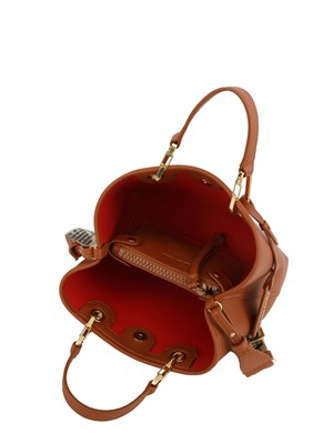 Borsa Emporio Armani in ecopelle cuoio effetto martellato in DONNA