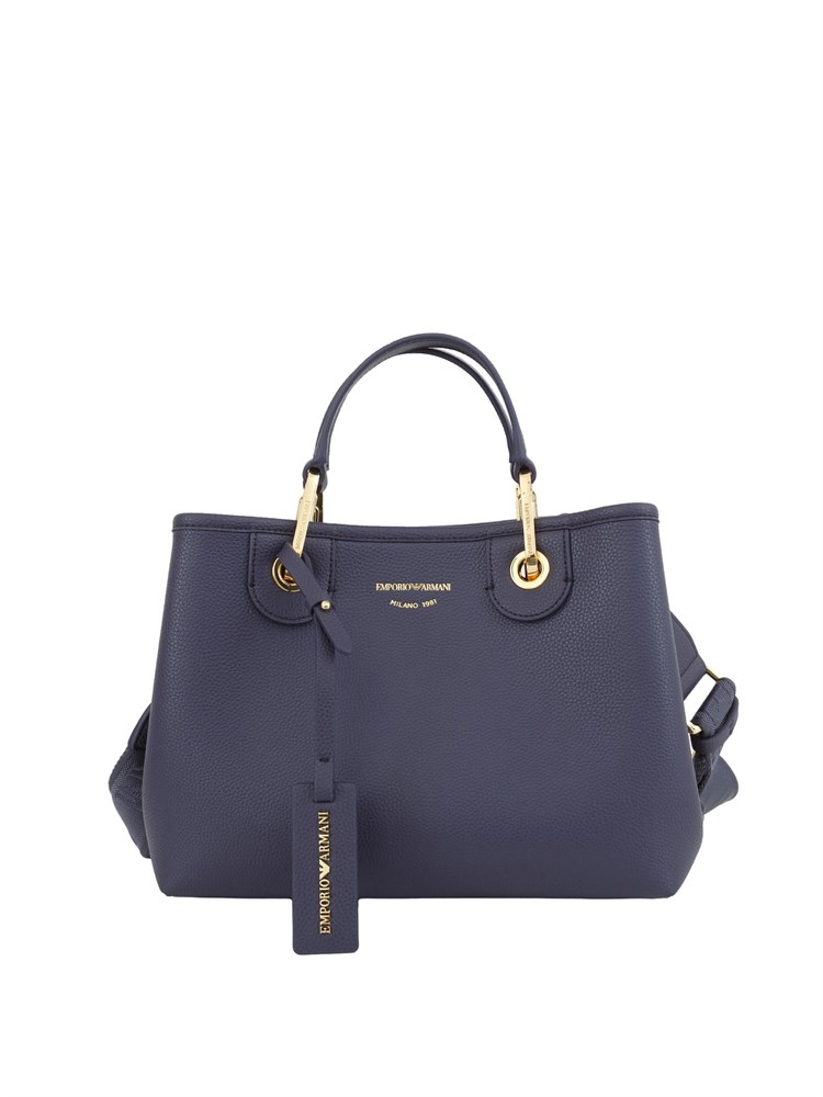 Borsa Emporio Armani in ecopelle viola effetto martellato con tracolla