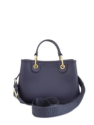 Borsa Emporio Armani in ecopelle viola effetto martellato con tracolla in DONNA