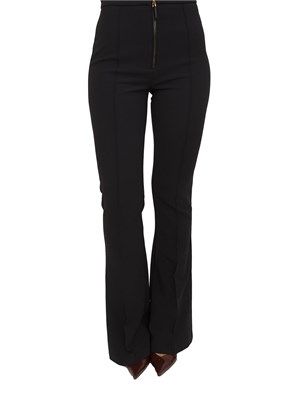 Pantaloni Elisabetta Franchi in doppio crêpe nera con zip in DONNA