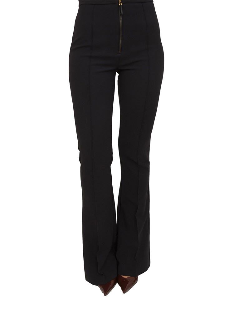 Pantaloni Elisabetta Franchi in doppio crêpe nera con zip