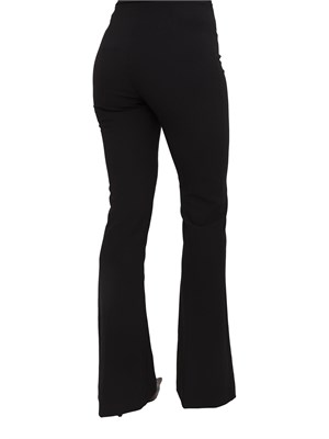 Pantaloni Elisabetta Franchi in doppio crêpe nera con zip in DONNA