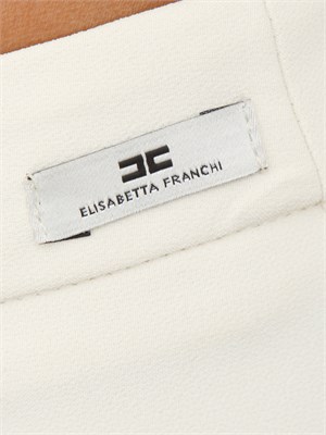 Pantaloni Elisabetta Franchi in crêpe bianco panna in DONNA