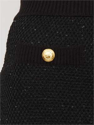 Gonna Elisabetta Franchi in maglia nera con paillettes in DONNA