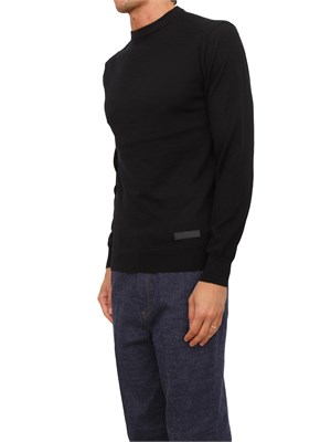 Maglia girocollo Richmond X uomo in lana nera in UOMO