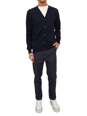 Cardigan uomo Richmond X in misto lana blu in UOMO