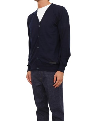 Cardigan uomo Richmond X in misto lana blu in UOMO
