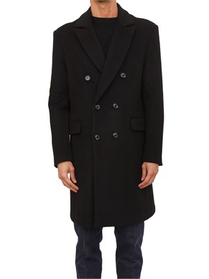 Cappotto doppiopetto uomo Richmond X in misto lana nero in UOMO