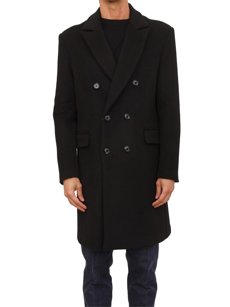 Cappotto doppiopetto uomo Richmond X in misto lana nero