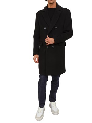 Cappotto doppiopetto uomo Richmond X in misto lana nero in UOMO