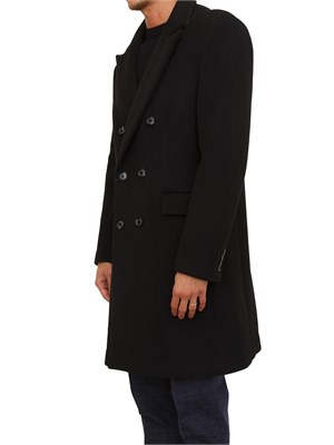 Cappotto doppiopetto uomo Richmond X in misto lana nero in UOMO