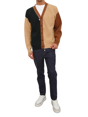 Cardigan uomo Richmond X in misto lana multicolor con zip in UOMO