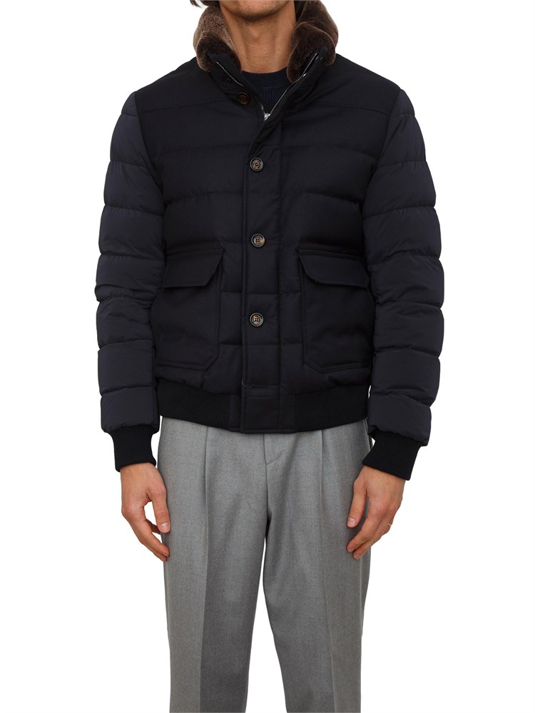 Giubbino Moorer uomo Fantoni in tessuto idrorepellente blu