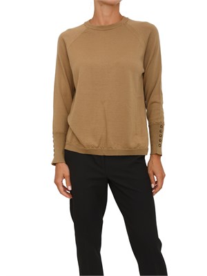 Maglia girocollo Anna Molinari in misto lana cammello in DONNA