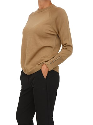 Maglia girocollo Anna Molinari in misto lana cammello in DONNA
