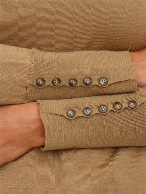 Maglia girocollo Anna Molinari in misto lana cammello in DONNA