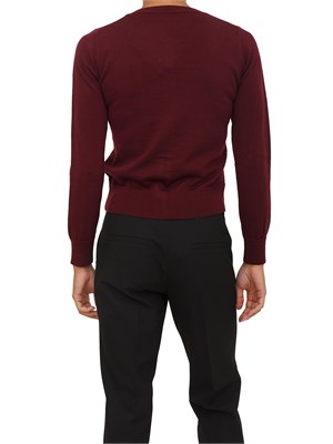 Cardigan Anna Molinari modello aderente cropped in misto lana bordeaux in DONNA