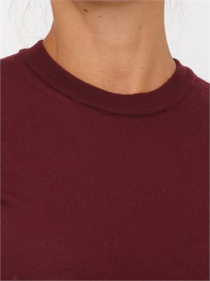 Maglia cropped Anna Molinari in misto lana bordeaux a maniche corte in DONNA