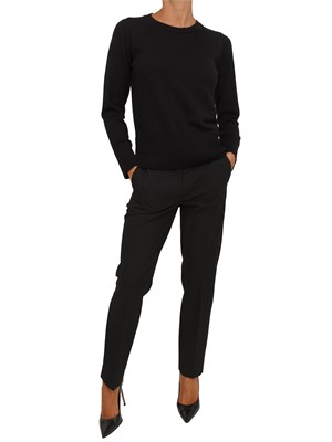 Maglia donna Anna Molinari in misto lana nera con bordi a costine in DONNA