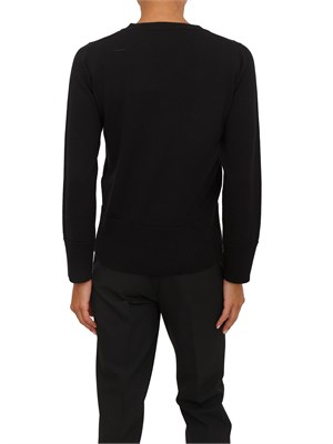 Maglia donna Anna Molinari in misto lana nera con bordi a costine in DONNA