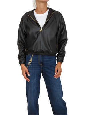 Giubbino felpa Elisabetta Franchi con texture nappata e cappuccio in DONNA