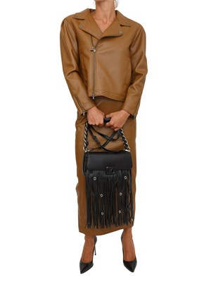Giubbino Max Mara MM modello chiodo in ecopelle cuoio in DONNA