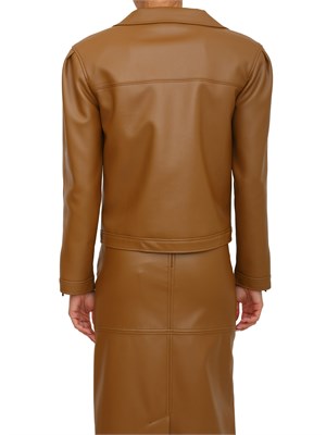 Giubbino Max Mara MM modello chiodo in ecopelle cuoio in DONNA