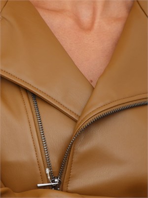 Giubbino Max Mara MM modello chiodo in ecopelle cuoio in DONNA