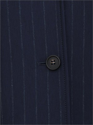 Giacca monopetto Max Mara MM in drop di pura lana gessata blu in DONNA