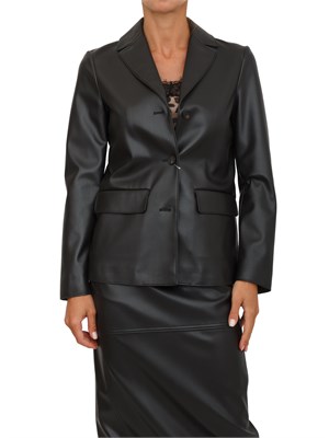 Giacca monopetto Max Mara MM in ecopelle nera in DONNA