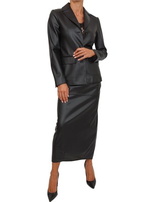 Giacca monopetto Max Mara MM in ecopelle nera in DONNA