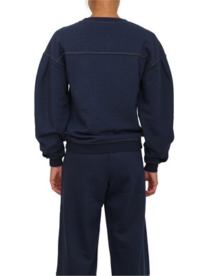 Felpa Max Mara MM in jersey di cotone blu con cuciture a contrasto in DONNA