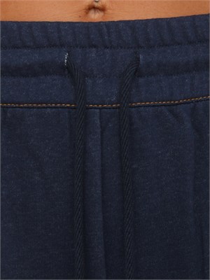 Pantalone tuta Max Mara MM in jersey di cotone blu con cuciture a contrasto in DONNA