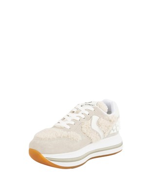 Snerakers donna Voile Blanche in suede e sintetico effetto pelliccia grigio tortora in DONNA