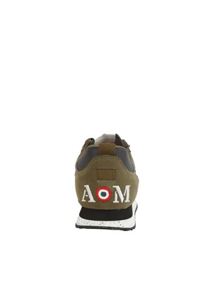 Sneakers uomo Aeronautica Militare in tessuto tecnico verde con inserti suede in UOMO