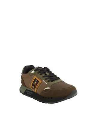 Sneakers uomo Aeronautica Militare in tessuto tecnico verde in UOMO